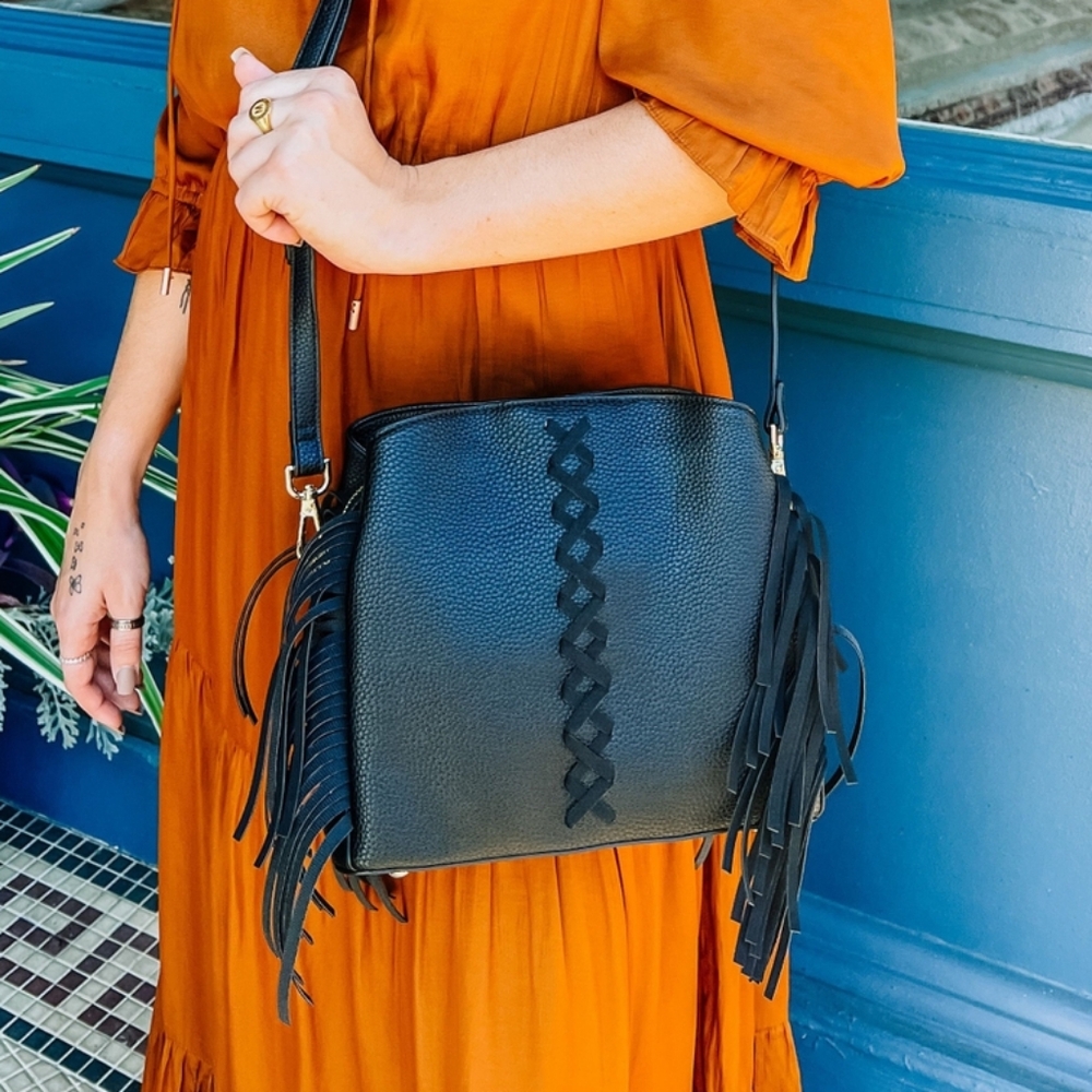 Vegan Crossbody With Fringe